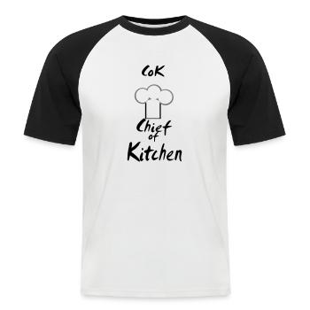 chef - Men's Baseball T-Shirt - white/black - Front - Nik (191cm)
