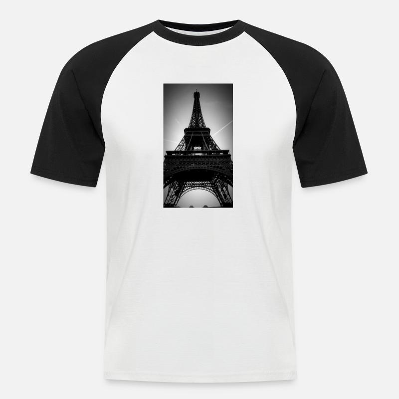 Eifelturm Paris / tour Eiffel - Männer Baseball-T-Shirt - Weiß/Schwarz