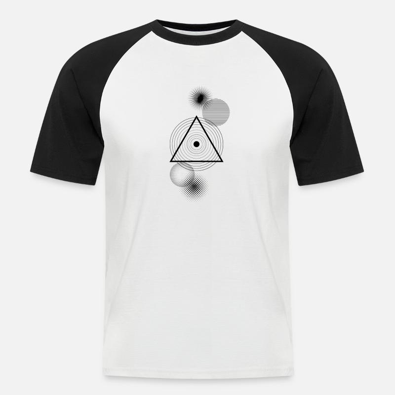 Geometric - Männer Baseball-T-Shirt - Weiß/Schwarz