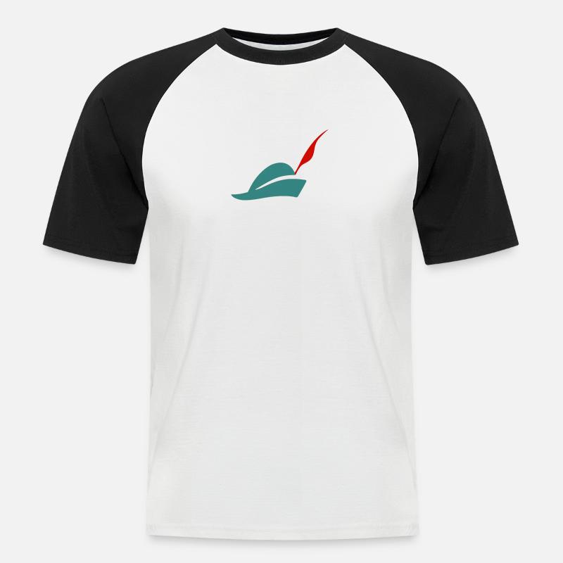 Pied Piper Hat - Männer Baseball-T-Shirt - Weiß/Schwarz