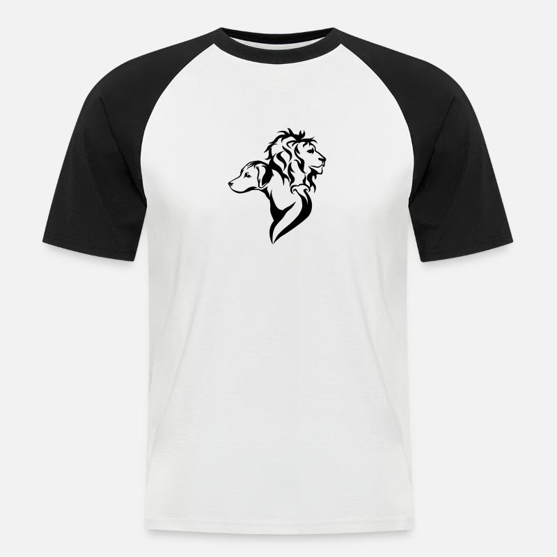 Black Ridgeback - Männer Baseball-T-Shirt - Weiß/Schwarz