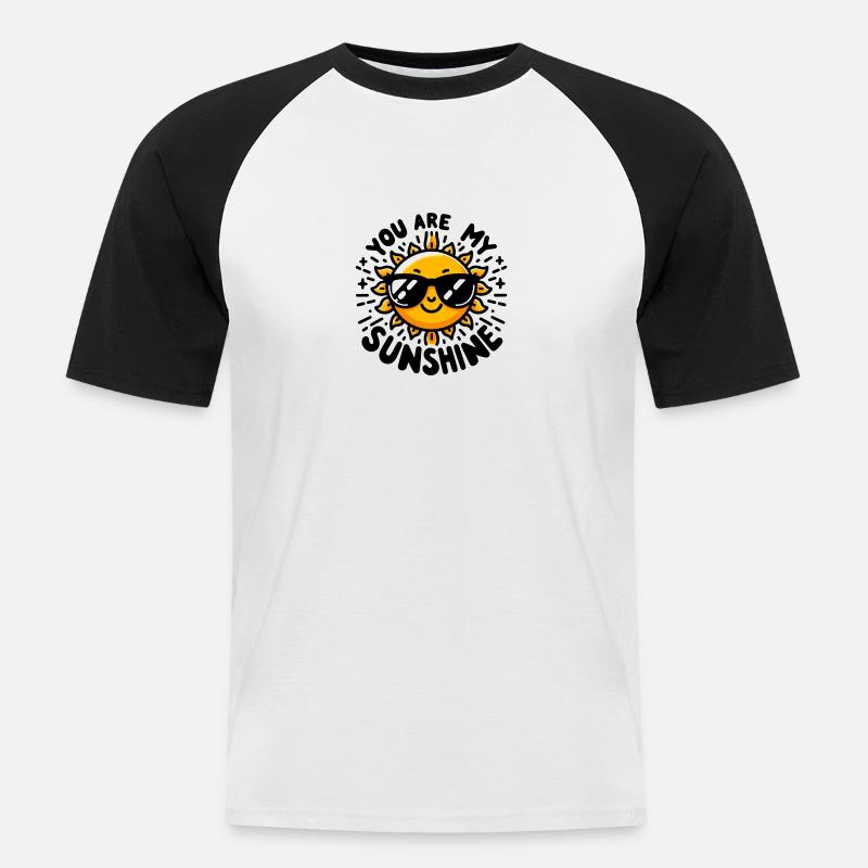 Tu sei il mio Sole - Maglia da baseball a manica corta da uomo - bianco/nero