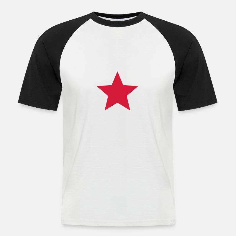 Stella rossa - Maglia da baseball a manica corta da uomo - bianco/nero