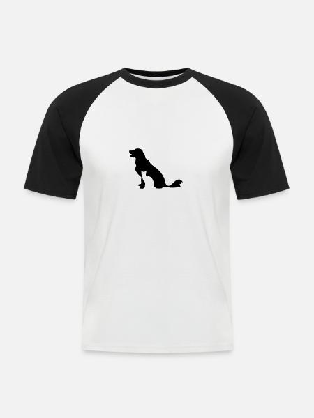 dog and cat - Men's Baseball T-Shirt - white/black