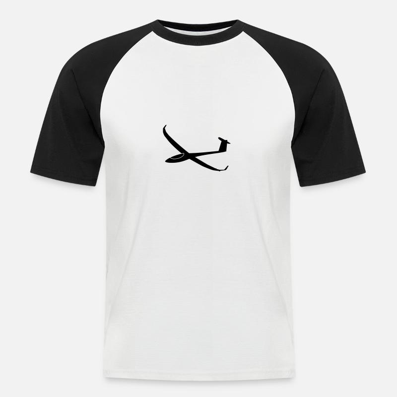 Glider Glider Glider Airplane Pilot - Men's Baseball T-Shirt - white/black