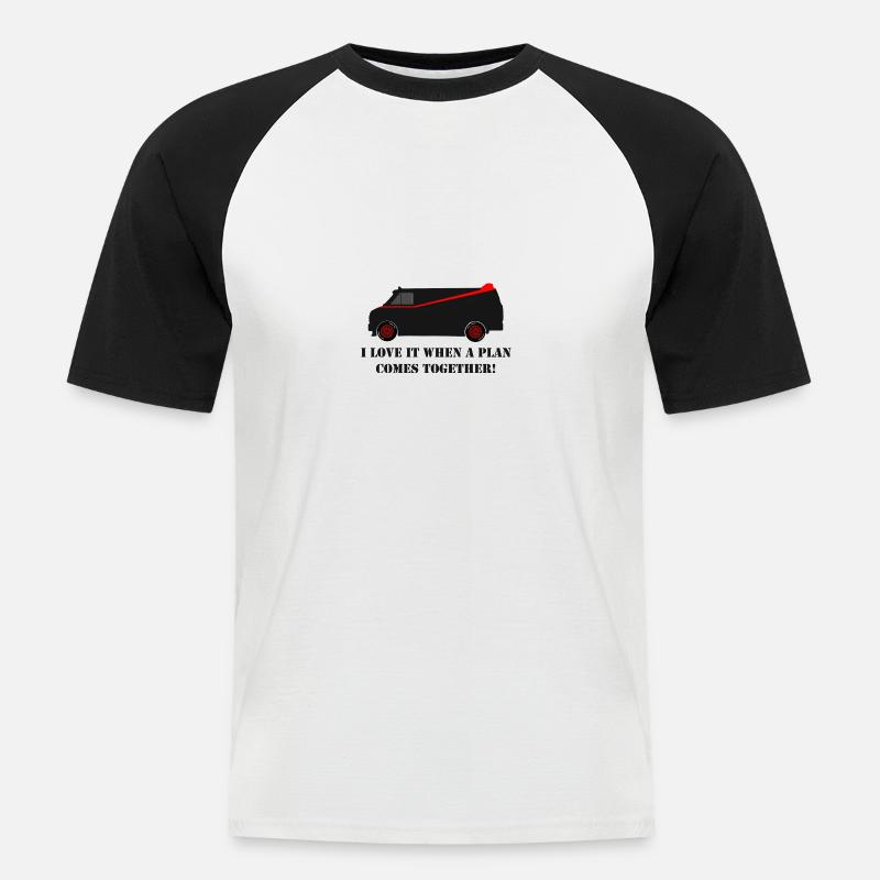A Team - Männer Baseball-T-Shirt - Weiß/Schwarz