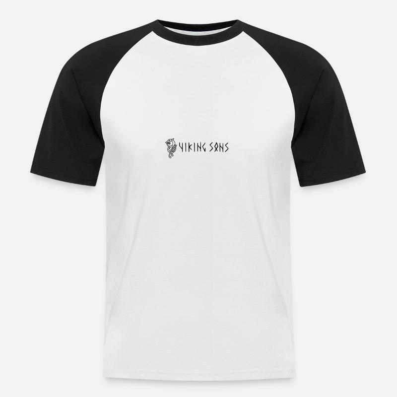 Viking Sons - Maglia da baseball a manica corta da uomo - bianco/nero