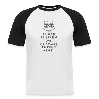 Impfen gehen - Männer Baseball-T-Shirt - Weiß/Schwarz - Vorne - Nik (191cm)