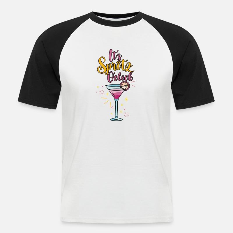 It's Spritz O'clock 4 - Männer Baseball-T-Shirt - Weiß/Schwarz