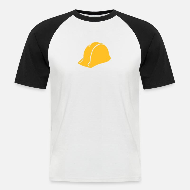 Helm - Männer Baseball-T-Shirt - Weiß/Schwarz