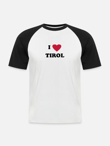 J'aime Tirol - T-shirt baseball manches courtes Homme - blanc/noir