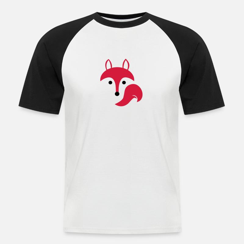 Fuchs - Männer Baseball-T-Shirt - Weiß/Schwarz