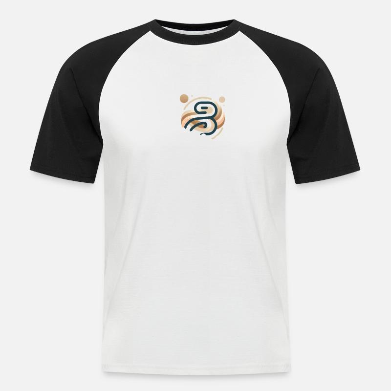 Sandfarben Symbol - Männer Baseball-T-Shirt - Weiß/Schwarz