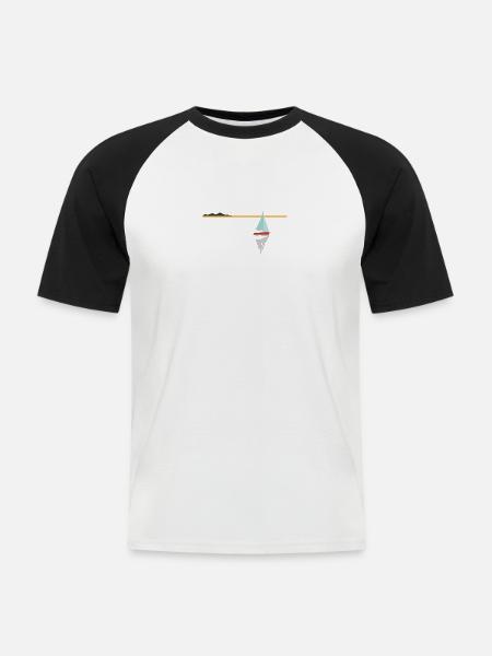 Sunset Boot - Männer Baseball-T-Shirt - Weiß/Schwarz