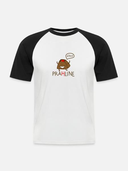 Praline - Männer Baseball-T-Shirt - Weiß/Schwarz