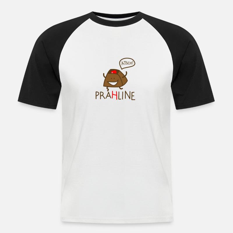 Praline - Männer Baseball-T-Shirt - Weiß/Schwarz
