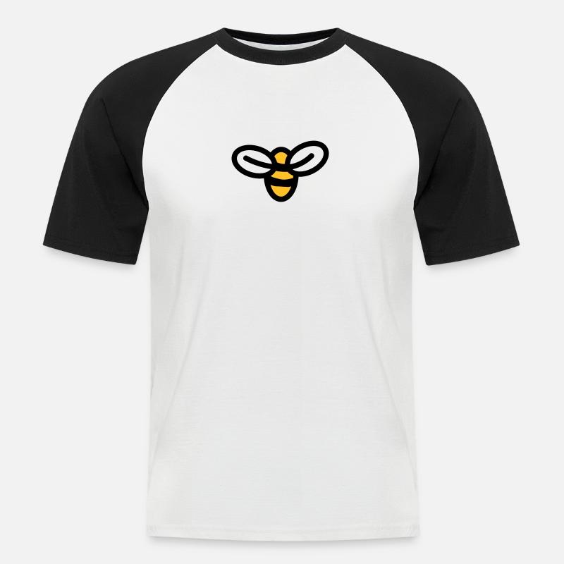 Bee - Männer Baseball-T-Shirt - Weiß/Schwarz