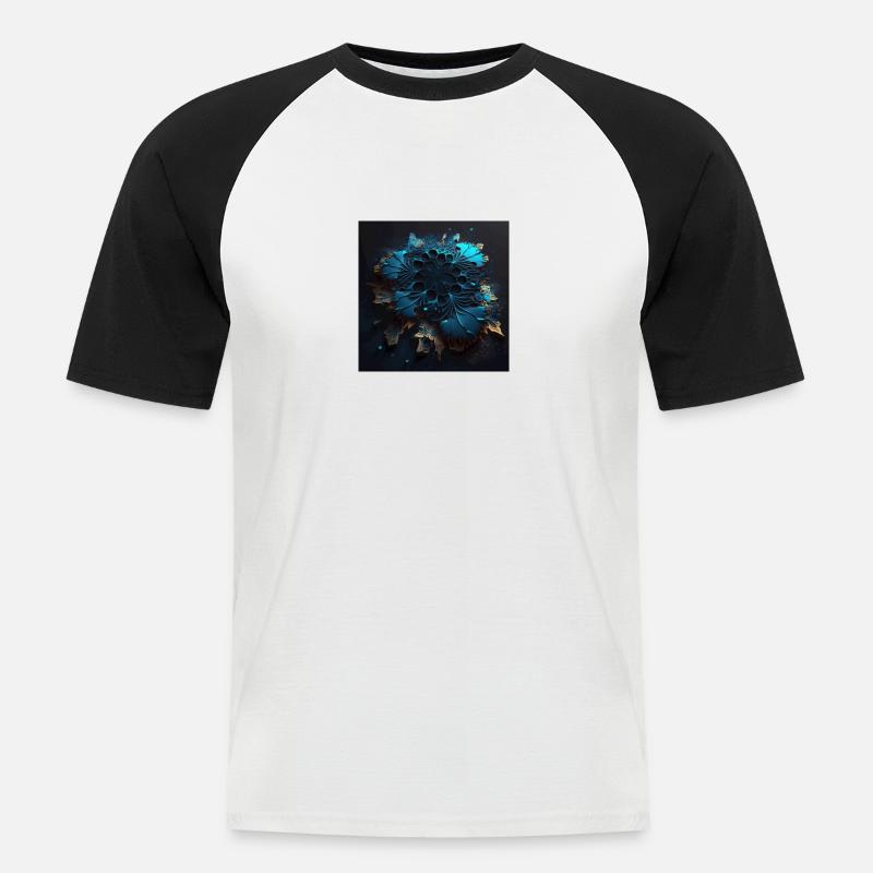 Abstrakter Schädel n°8 - Männer Baseball-T-Shirt - Weiß/Schwarz