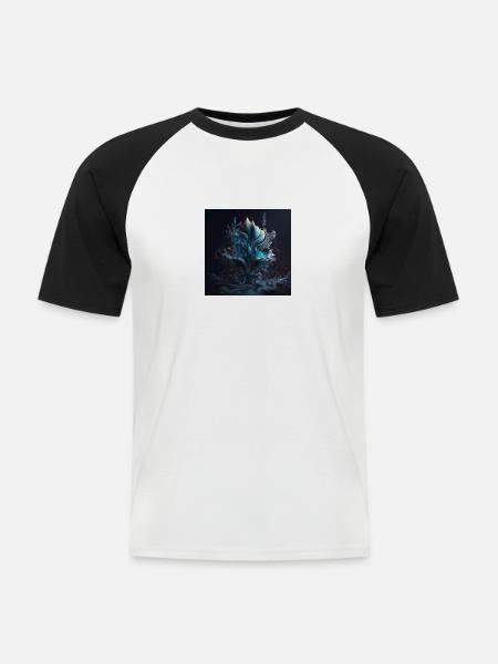 Abstrakte Digitale Kunst n°3 - Männer Baseball-T-Shirt - Weiß/Schwarz