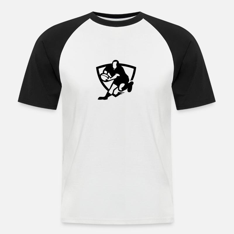 Rugby - Men's Baseball T-Shirt - white/black