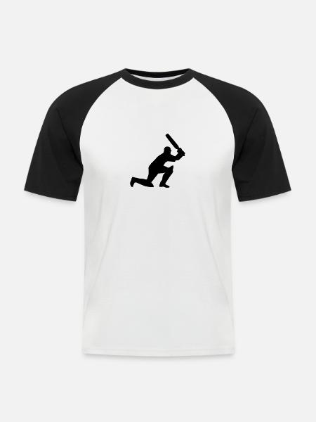 Cricket - Men's Baseball T-Shirt - white/black
