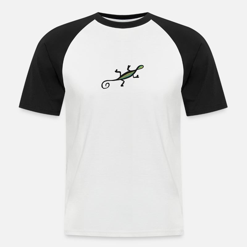 Unendliche Eidechse - Männer Baseball-T-Shirt - Weiß/Schwarz