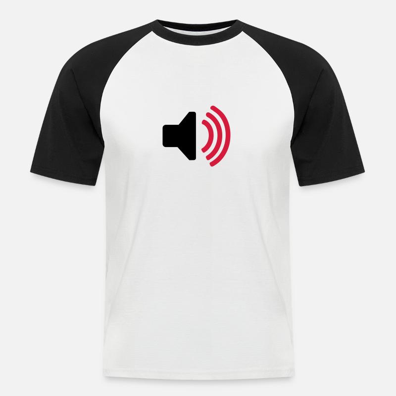 Musik - Männer Baseball-T-Shirt - Weiß/Schwarz