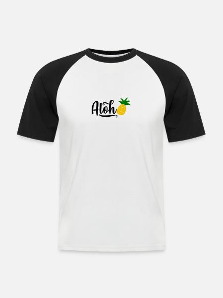 Aloha Pineapple - Men's Baseball T-Shirt - white/black