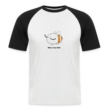 Shave the Bees - Männer Baseball-T-Shirt - Weiß/Schwarz - Vorne - Nik (191cm)