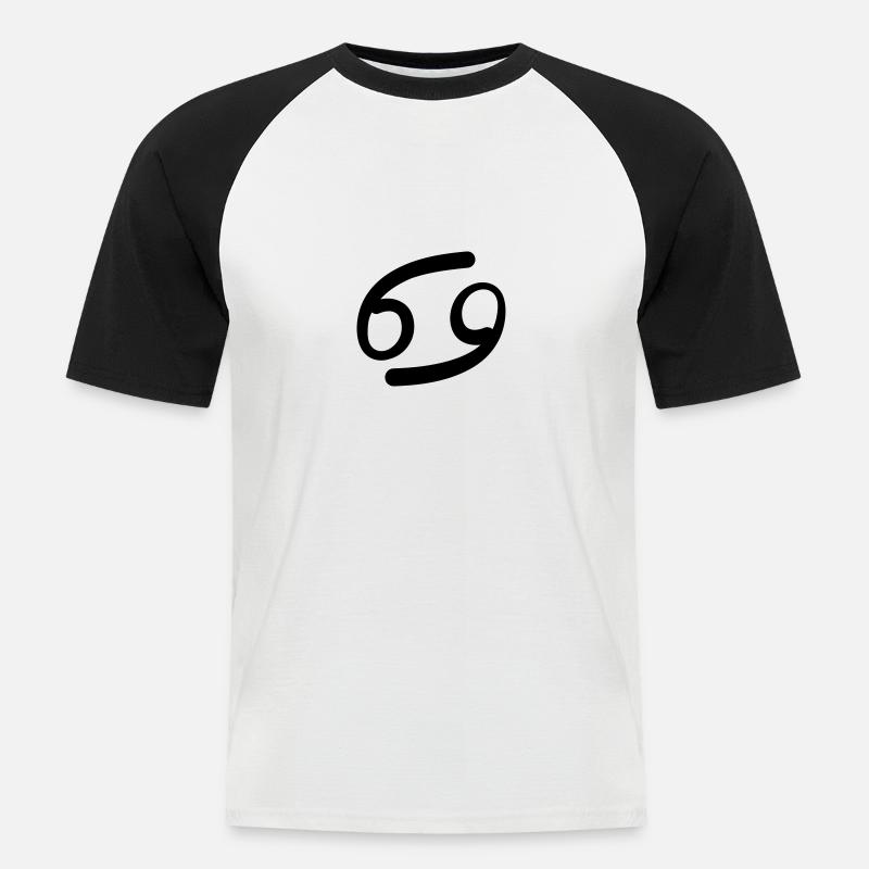 Krebs Sternzeichen - Männer Baseball-T-Shirt - Weiß/Schwarz