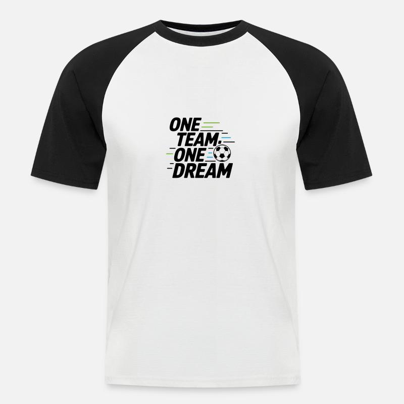 ONE TEAM ONE DREAM - Männer Baseball-T-Shirt - Weiß/Schwarz