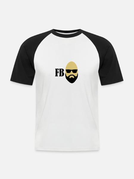 FBI - Männer Baseball-T-Shirt - Weiß/Schwarz