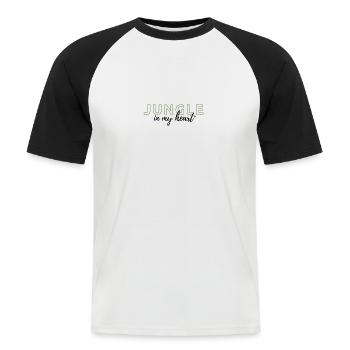 Jungle in my Heart - Men's Baseball T-Shirt - white/black - Front - Nik (191cm)