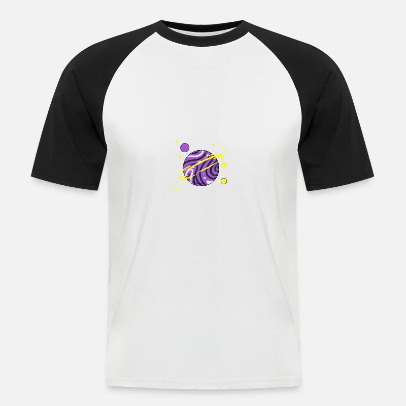 Nonbinary Space Planet Nonbinary Pride - Men's Baseball T-Shirt - white/black