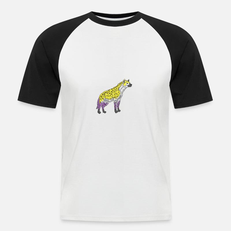 Hyena Non-binary pride Nonbinary Pride - Men's Baseball T-Shirt - white/black