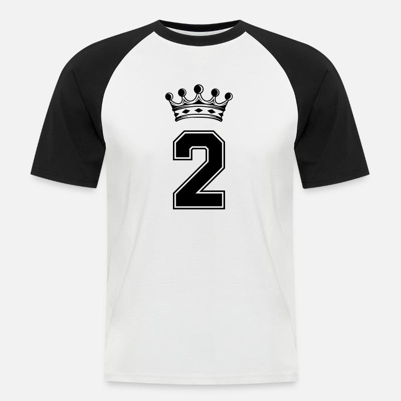 2 Krone - Männer Baseball-T-Shirt - Weiß/Schwarz