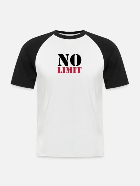 No Limit - Men's Baseball T-Shirt - white/black