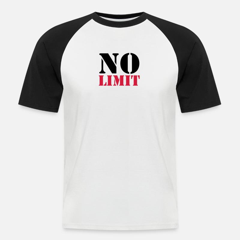 No Limit - Männer Baseball-T-Shirt - Weiß/Schwarz