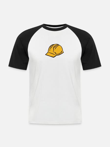Hard hat - Men's Baseball T-Shirt - white/black
