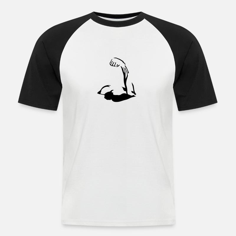 Biceps, Muscle - Men's Baseball T-Shirt - white/black
