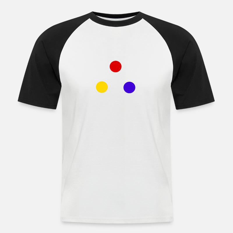 Sphären der Primärfarbe - Männer Baseball-T-Shirt - Weiß/Schwarz