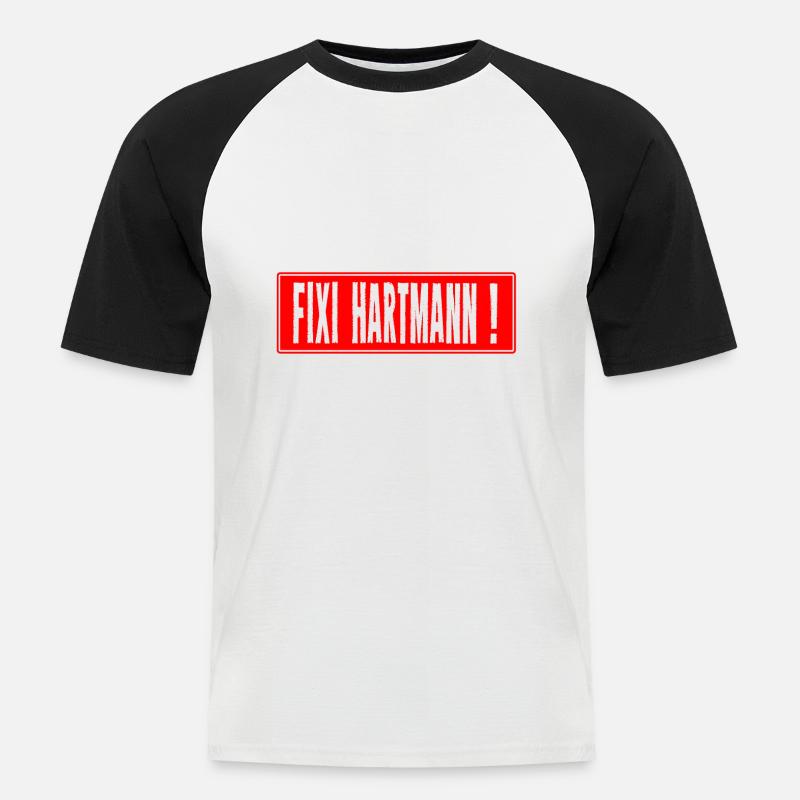fixi hartmann - Männer Baseball-T-Shirt - Weiß/Schwarz