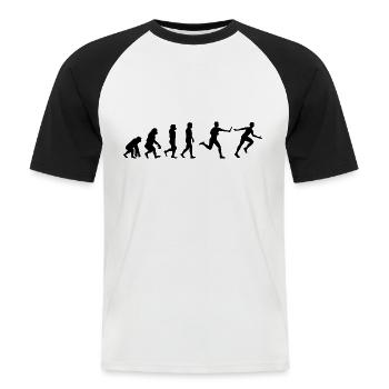 Relay race run athlete track & field Evolution - Men's Baseball T-Shirt - white/black - Front - Nik (191cm)