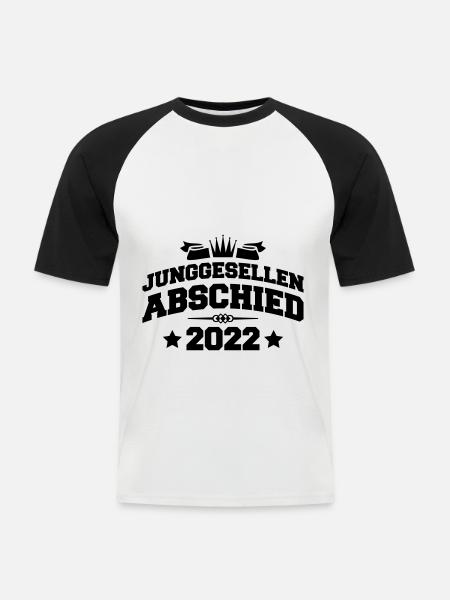 Junggesellenabschied 2022 - Männer Baseball-T-Shirt - Weiß/Schwarz