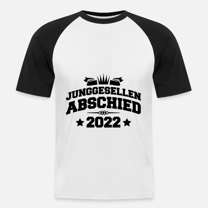 Junggesellenabschied 2022 - Männer Baseball-T-Shirt - Weiß/Schwarz