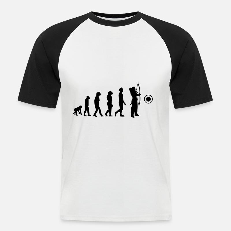 Archery evolution - Men's Baseball T-Shirt - white/black