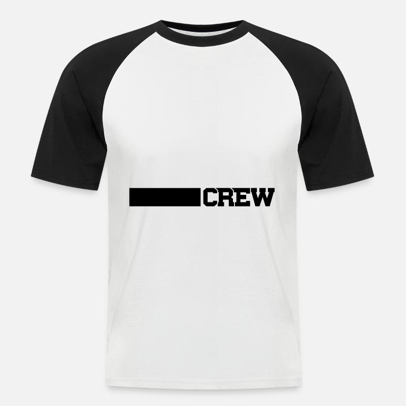 crew strich - Männer Baseball-T-Shirt - Weiß/Schwarz