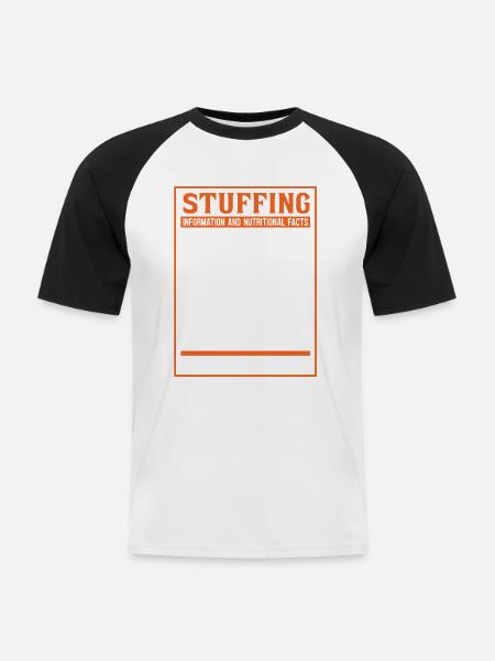 Putenfüllungerntedank-herbstsaison-kürbis - Männer Baseball-T-Shirt - Weiß/Schwarz