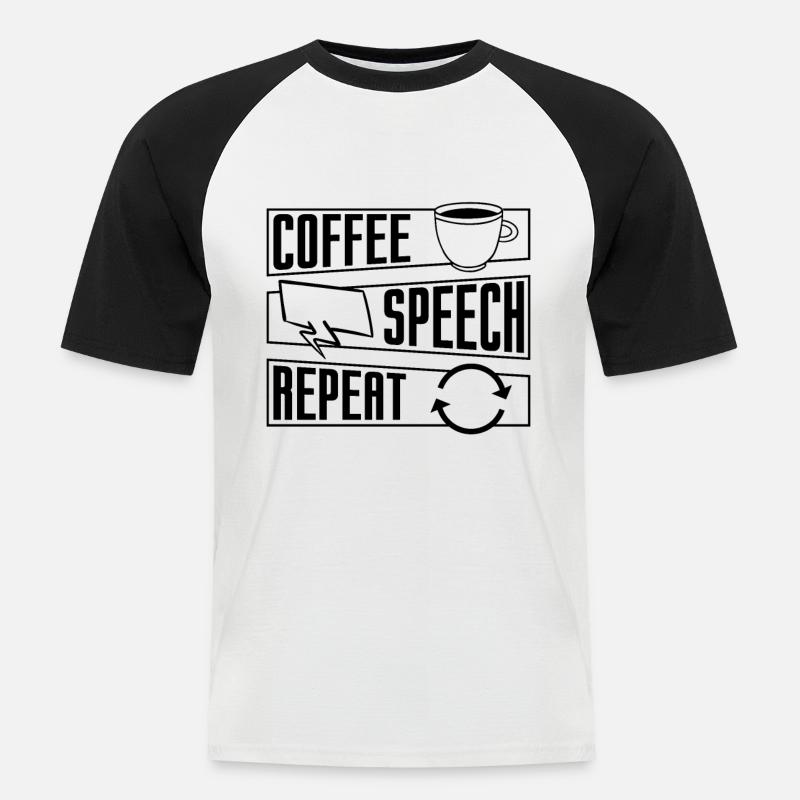 Mental Psychische Kaffee Kaffetrinker Geschenkidee - Männer Baseball-T-Shirt - Weiß/Schwarz