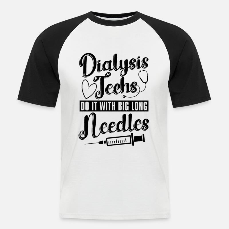 Nephrologie Dialyse Dialysetechniker Geschenkidee - Männer Baseball-T-Shirt - Weiß/Schwarz